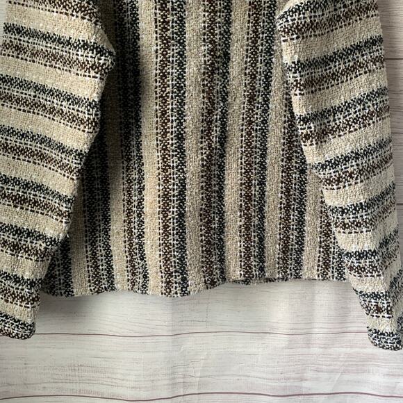 Agustin De La Cruz Vazquez Biege and Black Zip Up Hoodie Pockets Size Large - Picture 12 of 14